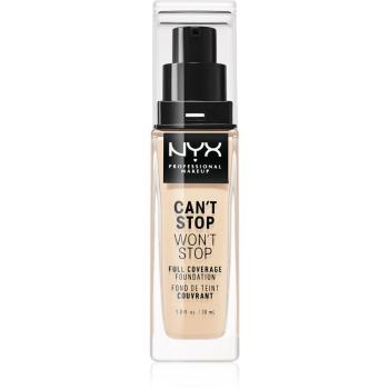NYX Professional Makeup Can't Stop Won't Stop Magas fedésű alapozó árnyalat 02 Alabaster 30 ml