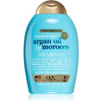 OGX Argan Oil Of Morocco Extra Strenght megújító sampon nagyon sérült törékeny hajra 385 ml
