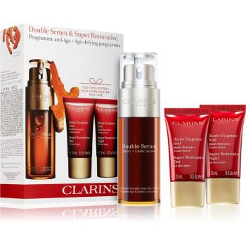 Clarins Double Serum & Super Restorative Set kozmetika szett (a bőröregedés ellen)