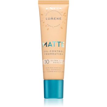 Lumene Matte Oil-Control Foundation fluid make-up kombinált és zsíros bőrre árnyalat 00 Ultra Light