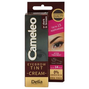 Delia Cosmetics Cameleo professzionális krémes festék a szemöldökre ammónia nélkül árnyalat 3.0 Dark Brown 15 ml
