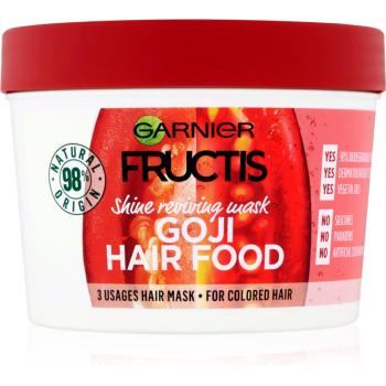 Garnier Fructis Goji Hair Food hajpakolás a fényes hajért, festett hajra 390 ml