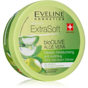 Eveline Cosmetics Extra Soft hidratáló és nyugtató krém az érzékeny bőrre Bio Olive & Aloe Vera 175 ml