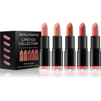 Revolution PRO Lipstick Collection rúzs szett 5 db árnyalat Matte Nude 5 db