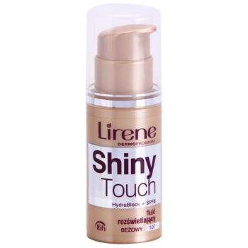 Lirene Shiny Touch bőrvilágosító make-up fluid 16 h árnyalat 107 Beige (SPF 8) 30 ml