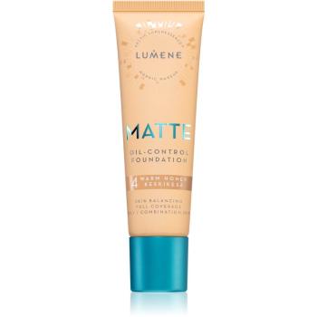 Lumene Matte Oil-Control Foundation fluid make-up kombinált és zsíros bőrre árnyalat 4 Warm Honey