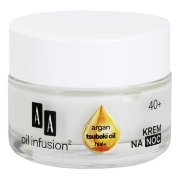AA Cosmetics Oil Infusion2 Argan Tsubaki 40+ regeneráló éjszakai krém ránctalanító hatással 50 ml