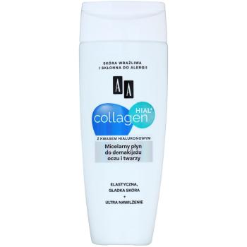 AA Cosmetics Collagen HIAL+ micellás víz normál és száraz, érzékeny bőrre az arcra és a szemekre 200 ml
