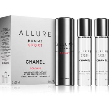 Chanel Allure Homme Sport Cologne Eau de Cologne (1x utántölthető + 2x utántöltő) uraknak 2x20 ml