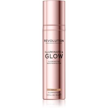 Makeup Revolution Glow Illuminate folyékony bőrélénkítő árnyalat Gold 40 ml