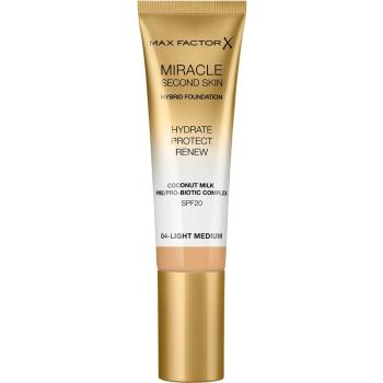 Max Factor Miracle Second Skin hidratáló krémes make-up SPF 20 árnyalat 04 Light Medium 30 ml