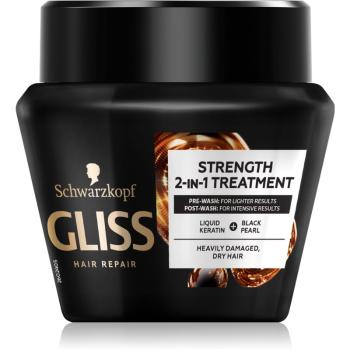 Schwarzkopf Gliss Strength 2-IN-1 Treatment erősítő maszk száraz és sérült hajra 300 ml