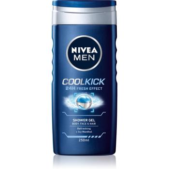 Nivea Men Cool Kick tusfürdő gél arcra, testre és hajra 250 ml
