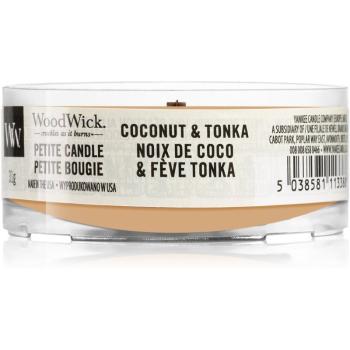 Woodwick Coconut & Tonka viaszos gyertya fa kanóccal 31 g