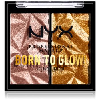 NYX Professional Makeup Born To Glow Icy Highlighter bőrvilágosító paletta árnyalat 05 - Rock Candy 5,7 g