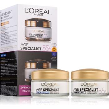 L’Oréal Paris Age Specialist 55+ kozmetika szett duopack nappali + éjszakai krémmel hölgyeknek