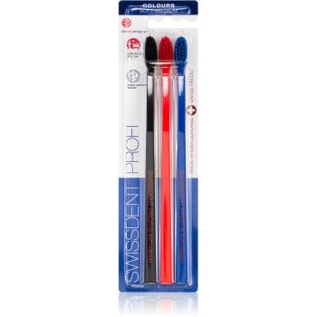 Swissdent Profi Colours fogkefék 3db soft - medium black, red, blue 3 db