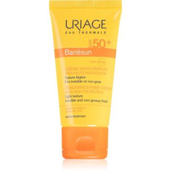 Uriage Bariésun Fragrance-Free Cream SPF 50+ illatmentes napozó krém az arcra SPF 50+ vízálló 50 ml