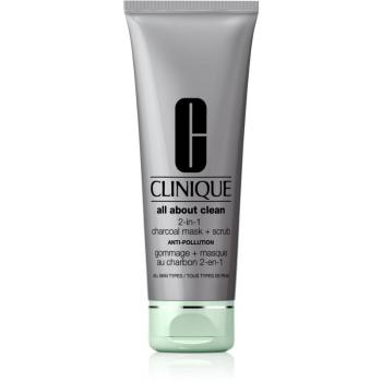 Clinique All About Clean 2-in-1 Charcoal Mask + Scrub tisztító arcmaszk 100 ml