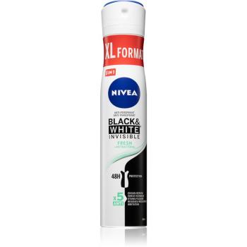 Nivea Black & White Invisible Fresh + Antibacterial izzadásgátló spray 5 in 1 200 ml