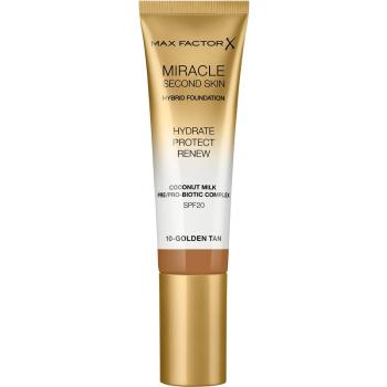 Max Factor Miracle Second Skin hidratáló krémes make-up SPF 20 árnyalat 10 Golden Tan 30 ml