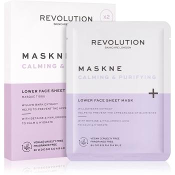 Revolution Skincare Maskcare Maskne Calming & Purifying mélyen regeneráló maszk érzékeny és irritált bőrre 2 db