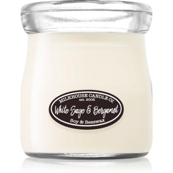 Milkhouse Candle Co. Creamery White Sage & Bergamot illatos gyertya Cream Jar 142 g