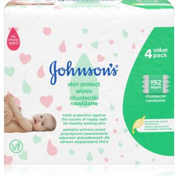 Johnson's® Skin Protect finom nedves törlőkendők gyermekeknek 192 db