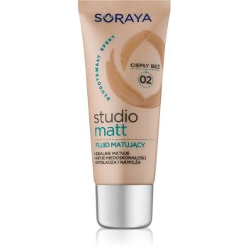 Soraya Studio Matt mattító make-up E-vitaminnal árnyalat 02 Warm Beige 30 ml