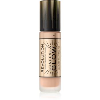 Makeup Revolution Conceal & Glow élénkítő make-up a természetes hatásért árnyalat F9 23 ml