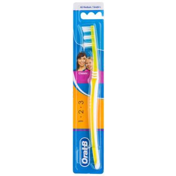 Oral B 1-2-3 Classic Care fogkefe közepes Yellow