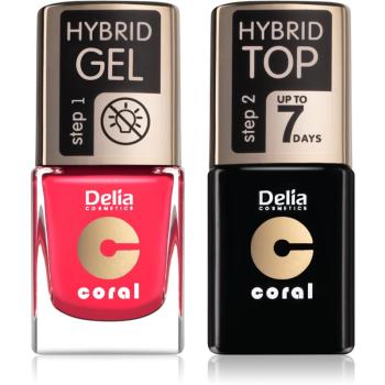 Delia Cosmetics Coral Nail Enamel Hybrid Gel kozmetika szett hölgyeknek odstín 03