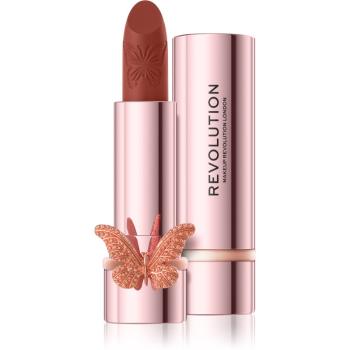 Makeup Revolution Precious Glamour Butterfly bársonyos rúzs matt hatással árnyalat Extra Fancy 3.5 g