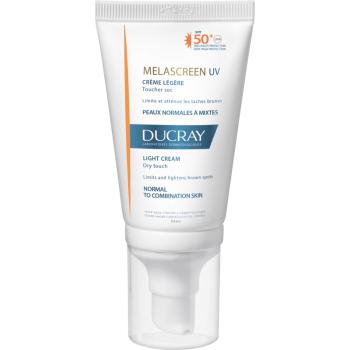 Ducray Melascreen könnyű napozó krém a pigmentfoltok ellen SPF 50+ 40 ml