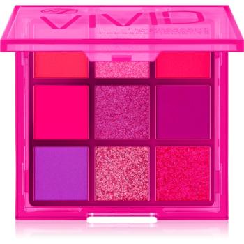 W7 Cosmetics Vivid szemhéjfesték paletta árnyalat Punchy Pink 9 g