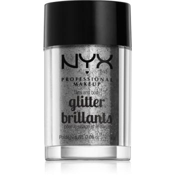NYX Professional Makeup Glitter Goals Arc és test csillám árnyalat 10 Silver 2.5 g