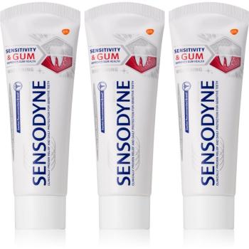 Sensodyne Sensitivity & Gum Whitening fehérítő fogkrém a fogak és a fogíny védelmére 3x75 ml