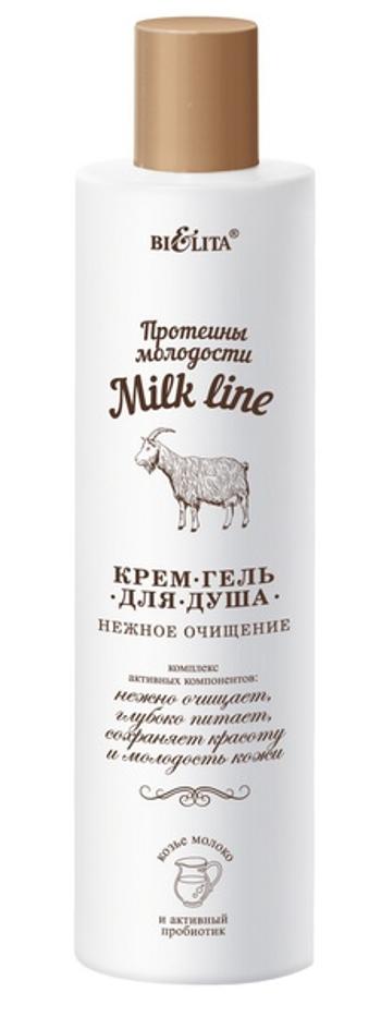 Belita - Milk Line – Gyengéden tisztító tusoló gél a FIATALSÁG PROTEINJEIVEL - 400 ml