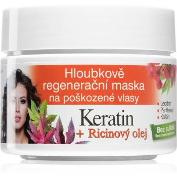 Bione Cosmetics Keratin + Ricinový olej regeneráló hajmasz 260 ml