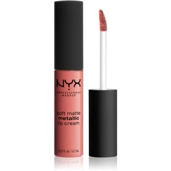 NYX Professional Makeup Soft Matte Metallic Lip Cream matt metál hatású folyékony ajakrúzs árnyalat 06 Cannes 6.7 ml