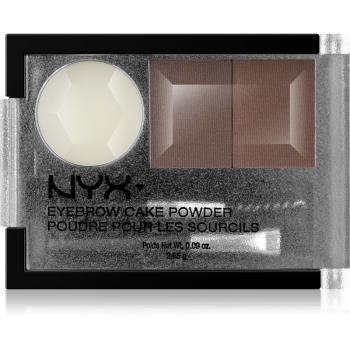 NYX Professional Makeup Eyebrow Cake Powder Szemöldökformázó készlet árnyalat 02 Dark Brown/Brown 2.65 g
