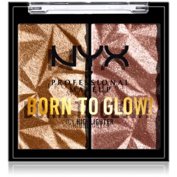 NYX Professional Makeup Born To Glow Icy Highlighter bőrvilágosító paletta árnyalat 08 - Bout The Bronze 5,7 g