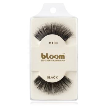 Bloom Natural ragasztható műszempilla természetes hajból No. 100 (Black) 1 cm