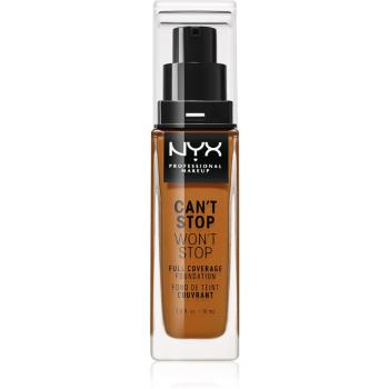 NYX Professional Makeup Can't Stop Won't Stop Magas fedésű alapozó árnyalat 19 Mocha 30 ml