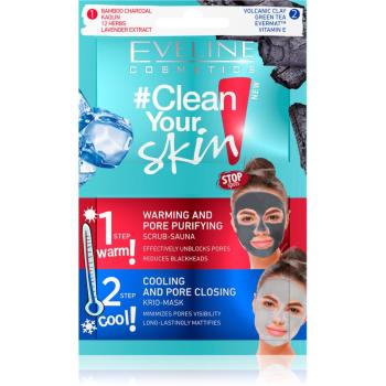 Eveline Cosmetics #Clean Your Skin mélytisztító arcmaszk 2 az 1-ben 2 x 5 ml