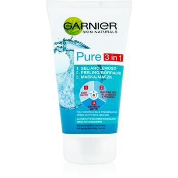 Garnier Pure arctisztító gél, arcradír és maszk vegyes és zsíros bőrre 150 ml