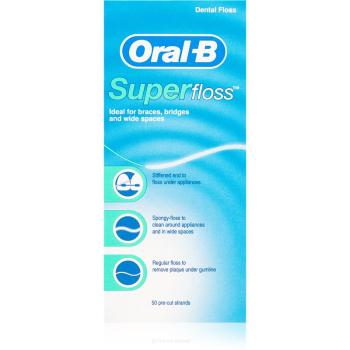 Oral B Super Floss fogselyem fogszabályzó és implantátumok tisztításához 50 db