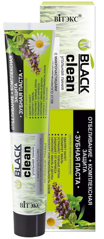 Belita Black clean, fehérítő fogkrém komplex védelemmel és gyógynövényekkel - 85 g