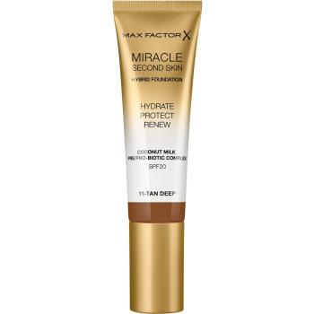 Max Factor Miracle Second Skin hidratáló krémes make-up SPF 20 árnyalat 11 Tan Deep 30 ml
