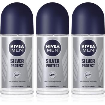Nivea Men Silver Protect golyós dezodor roll-on 48h 3 x 50 ml